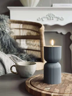 LED Bloklys Grå timeglas - Udendørs