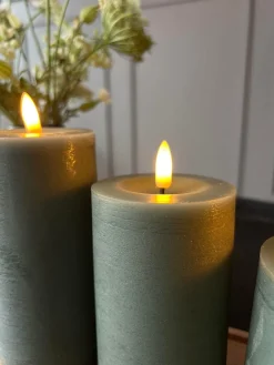 LED Bloklys Grøn - Sæt af 3 stk med fjernbetjening