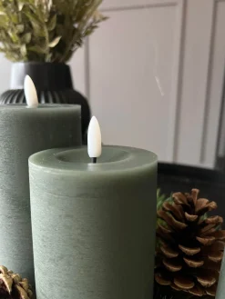 LED Bloklys Grøn - Sæt af 3 stk med fjernbetjening