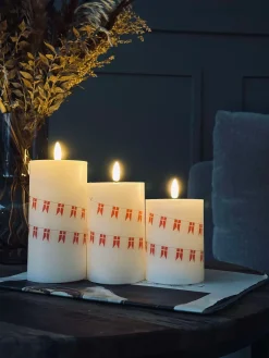 LED bloklys med flag – Sæt med 3 stk og fjernbetjening