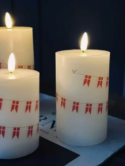 LED bloklys med flag – Sæt med 3 stk og fjernbetjening