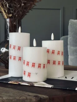 LED bloklys med flag – Sæt med 3 stk og fjernbetjening