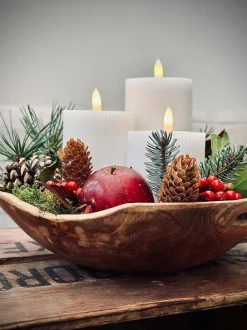 LED Bloklys med riller - Sæt med 3 stk ink fjernbetjening