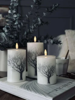 LED bloklys Nature – Sæt m. 3 stk og fjernbetjening