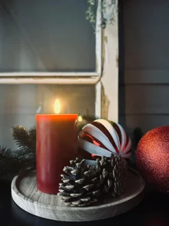 LED Bloklys Rød 12cm