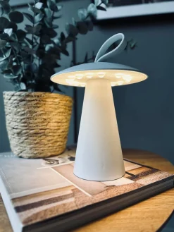 LED Bordlampe genopladelig – Hvid - Virker inde og ude