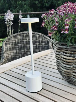 LED bordlampe KELLY Hvid - genopladelig