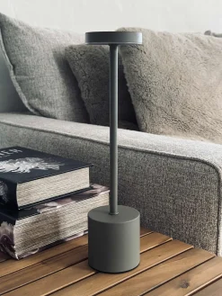 LED bordlampe KELLY Taupe - genopladelig