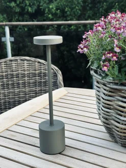 LED bordlampe KELLY Taupe - genopladelig