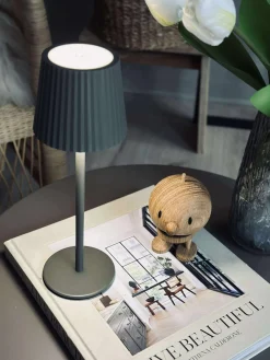 LED bordlampe MILLA Taupe - genopladelig