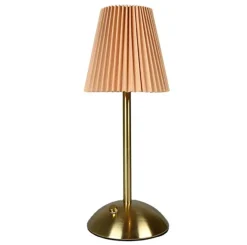 LED bordlampe Plisse´ beige - genopladelig