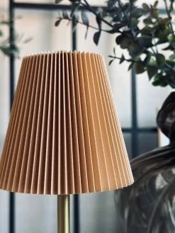 LED bordlampe Plisse´ beige - genopladelig
