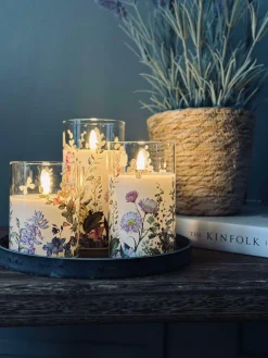 LED FLORA Cylinder – Sæt med 3 stk og fjernbetjening