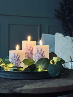 LED FLORA Lavendel – Sæt med 3 stk og fjernbetjening