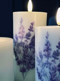 LED FLORA Lavendel – Sæt med 3 stk og fjernbetjening