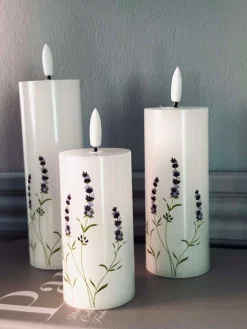 LED FLORA Lavendel – Sæt med 3 stk og fjernbetjening