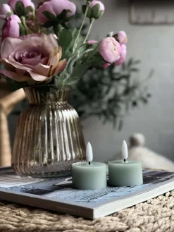 LED Fyrfadslys 2 stk - Mint voks