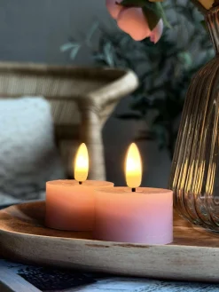 LED Fyrfadslys 2 stk - Rosa voks