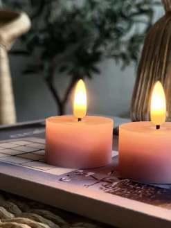 LED Fyrfadslys 2 stk - Rosa voks