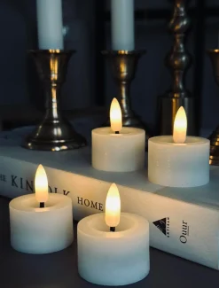 LED fyrfadslys Voks 4 stk