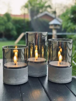 LED GREY Cylinder Sæt med 3 stk - Godkendt til Inde