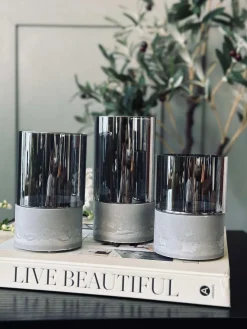 LED GREY Cylinder Sæt med 3 stk - Godkendt til Inde