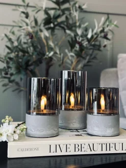 LED GREY Cylinder Sæt med 3 stk - Godkendt til Inde