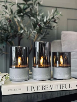 LED GREY Cylinder Sæt med 3 stk - Godkendt til Inde