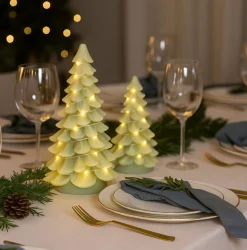 LED juletræer med lyskæde - 2 pak