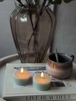 LED JUMBO Fyrfadslys 2 stk - Mint voks