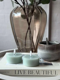 LED JUMBO Fyrfadslys 2 stk - Mint voks