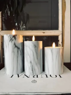 LED marmor bloklys Grå 12,5cm