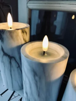 LED marmor bloklys Grå 12,5cm