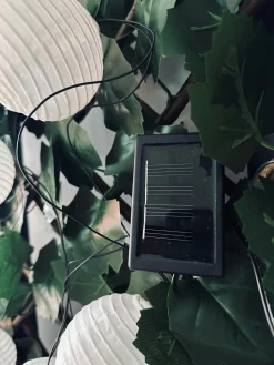 Led solcelle lyskæde, 10 hvide kugler