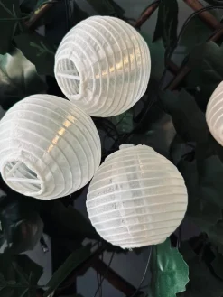 Led solcelle lyskæde, 10 hvide kugler