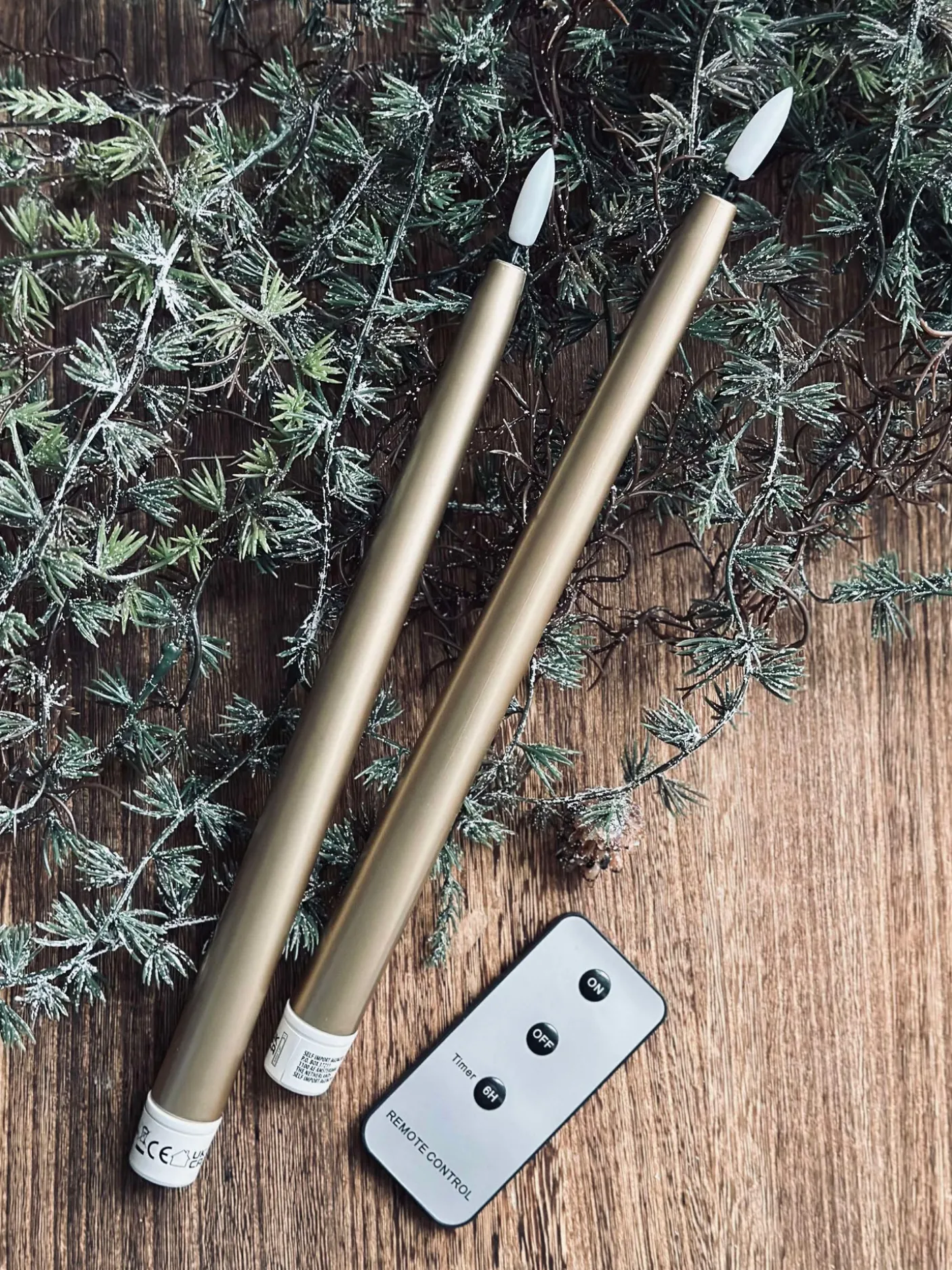 LED Stagelys 2 stk - Guld 27cm