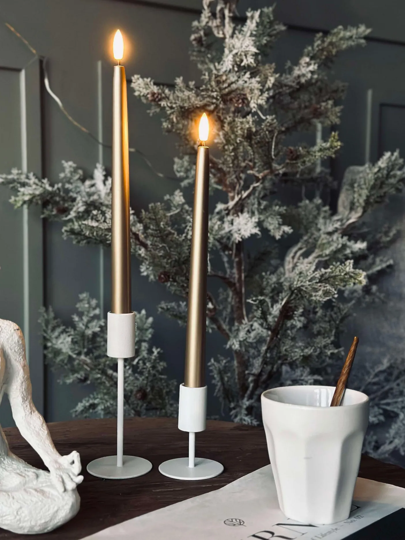 LED Stagelys 2 stk - Guld 27cm