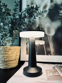 LED Touch Bordlampe genopladelig - Sort