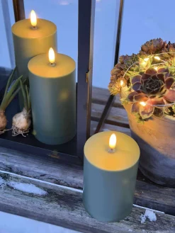 LED Udendørs Bloklys - Sæt af 3 stk - Grøn