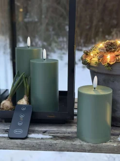 LED Udendørs Bloklys - Sæt af 3 stk - Grøn