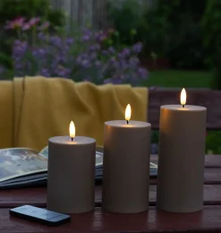 LED Udendørs Bloklys sæt af 3 stk – Sand