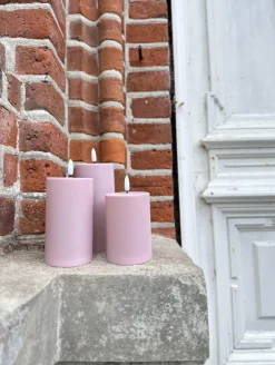 LED Udendørs Bloklys sæt af 3 stk – Rosa