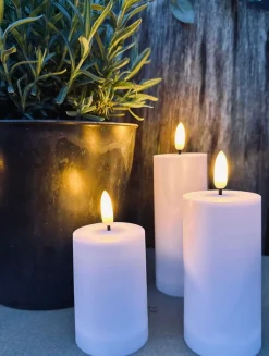 LED Udendørs Bloklys Sæt af 3 stk - Hvid