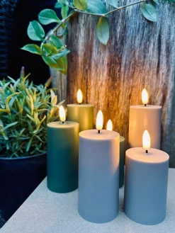 LED Udendørs Bloklys sæt af 3 stk – Sandfarvede