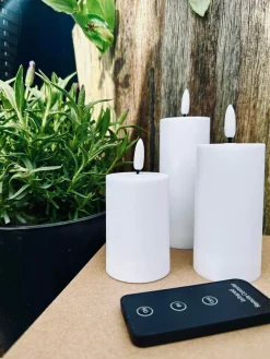 LED Udendørs Bloklys Sæt af 3 stk - Hvid