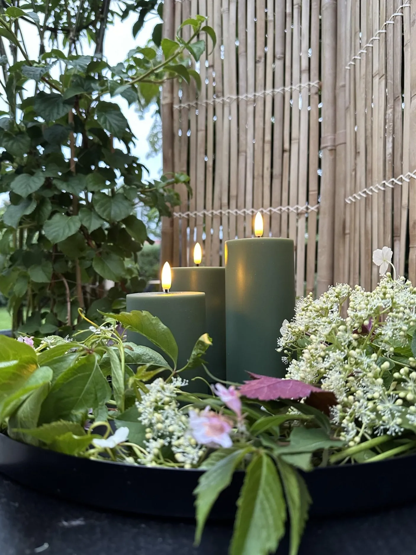 LED Udendørs Bloklys sæt af 3 stk – Grøn