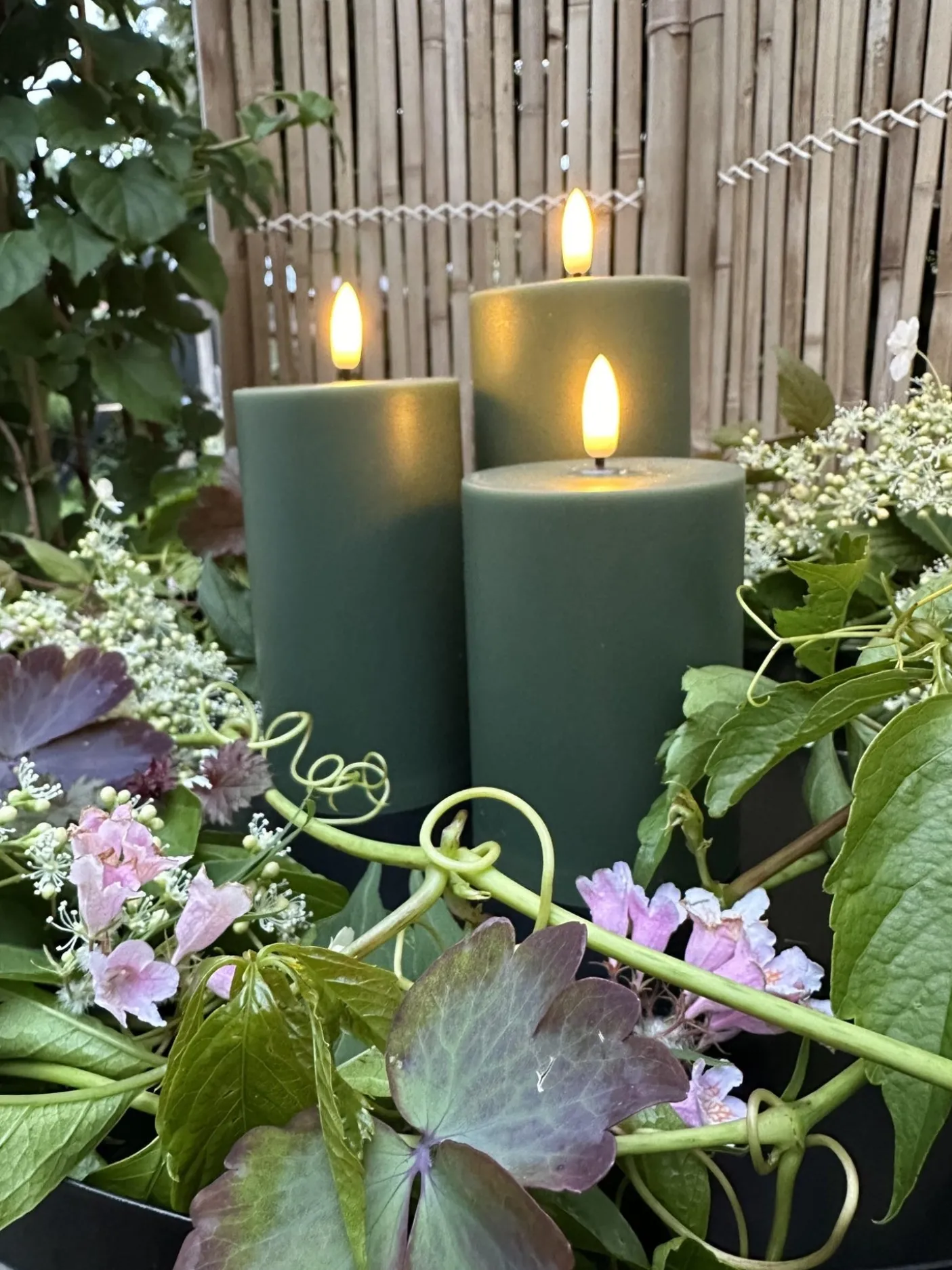 LED Udendørs Bloklys sæt af 3 stk – Grøn