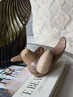 Liggende Fugl - Amber Brun Stor