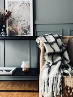 Lækker varm plaid - Grå tern