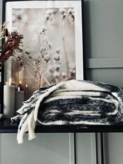 Lækker varm plaid - Grå tern